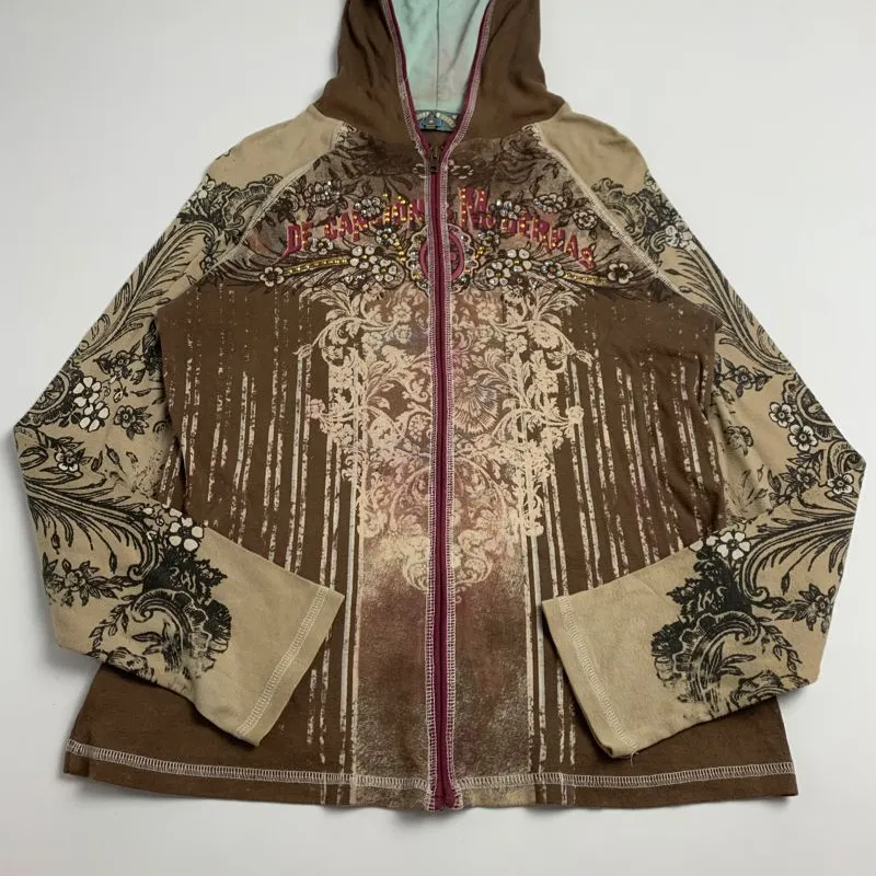 Y2k Vanilla Sugar Hoodie All Over Print Zip Made In USA