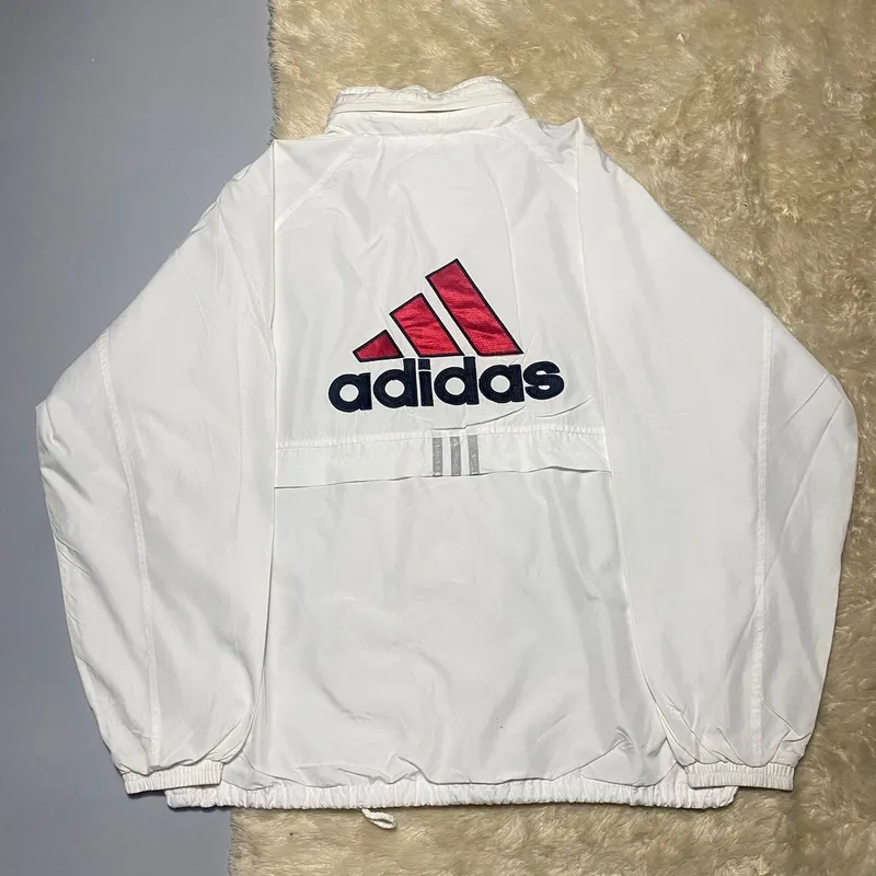 Windbreaker White Adidas Jacket Adidas Vintage Skater Windbreaker