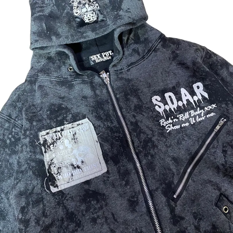 Sex Pot Revenge Ziphoodie Punk Design - Preloved