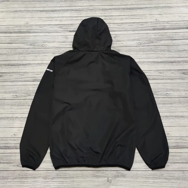 Puffer Jacket Black Windbreaker Forever 21 Zipper Reflective