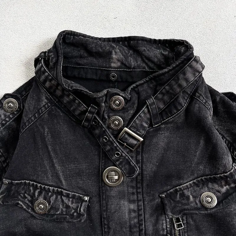 In the Attic Men's Black Denim Jacket - Preloved