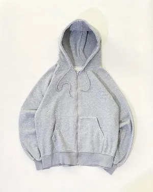 Hoodie Zipper Oversize Grey