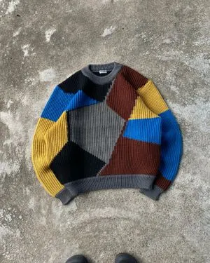 KNITWEAR TEXTUTED COLORBLOCK