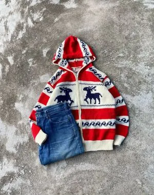 NAVAJO KNIT ZIPHOODIE