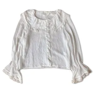 Cottagecore Coquette Blouse Wanita white