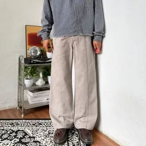 global Uniqlo denim barrel jeans soft cream