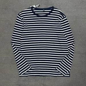 Uniqlo Streetwear Casual T-shirt Pria white navy