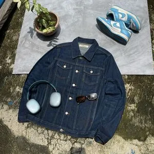 Grunge Indie Denim jacket Pria blue