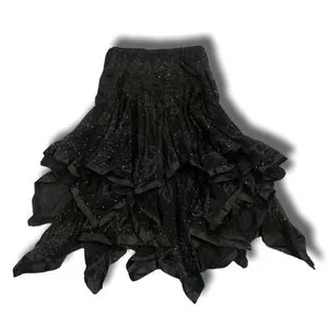 Japanese brand Grunge Goth Maxi skirt Wanita black