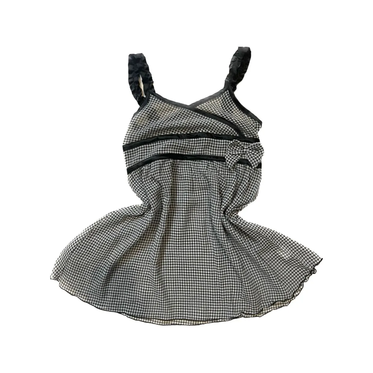 Y2K Cottagecore Cami top Wanita white black