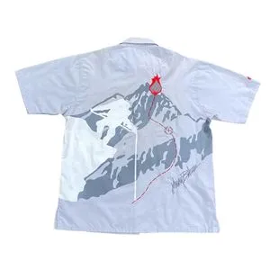 JNCO Y2K Skater Casual shirt Pria silver white