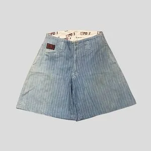 Japanese brand Vintage Y2K Short Pria white blue