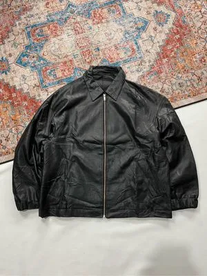 Uniqlo Vintage Casual Leather jacket Pria black