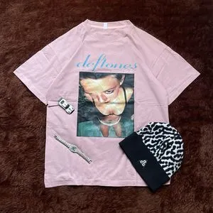 Made in USA Grunge Indie T-shirt Pria pink