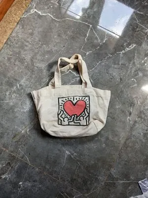 Keith Haring Vintage Y2K Handbag Wanita cream