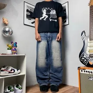 Vintage Y2K Jeans Pria navy blue