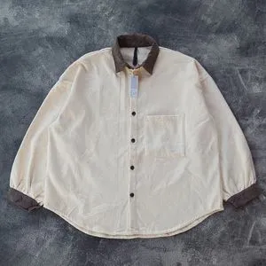 LAINE Casual Formal shirt Pria cream brown