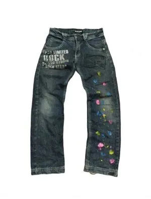 Batsu Studio Vintage Streetwear Jeans Pria gray