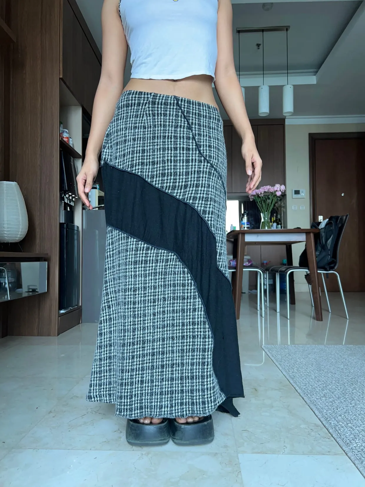 Grunge Emo Maxi skirt Wanita black
