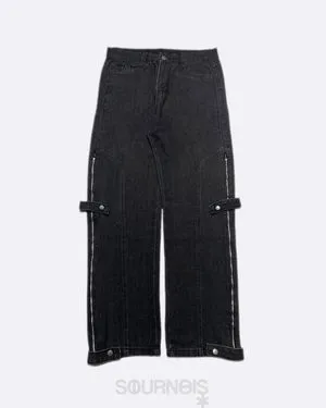 Japanese brand Streetwear Goth Jeans Pria black