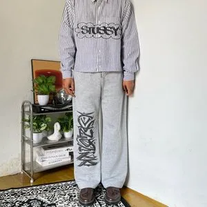 Japanese brand Grunge Emo Sweatpants & Joggers Pria white gray
