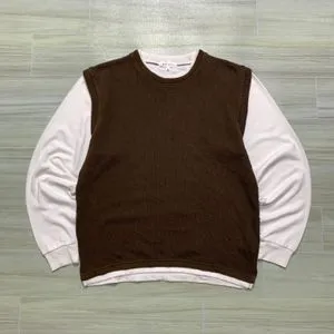 Japanese brand Vintage Casual Sweatshirt Pria white brown