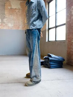 Another Shop Y2K Reworked Jeans Pria navy blue