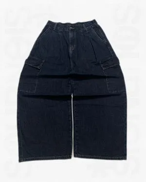 Baggy cargo indigo blue denim