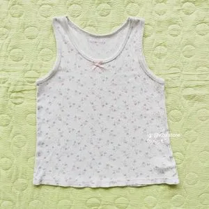 Lolita Fairy Cami top Wanita white pink