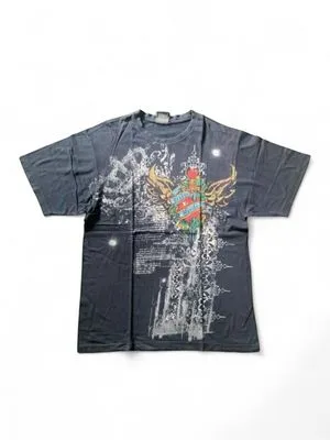 Y2K Broken hustla Sigilism Affliction goth vintage tee
