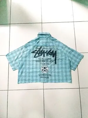 Boxy Shirt Stussy Streetwear Y2k Pria