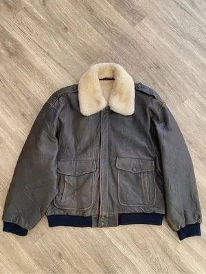 ADVENTURE BOND VINTAGE BOMBER FLIGHT LEATHER JACKET