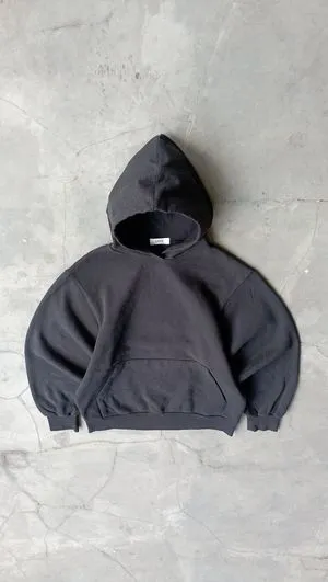 2000's Heavyweight Black Hoodie Boxy