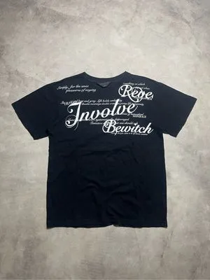 Y2k Sigilsm Font Grunge Emo Japanese Tee