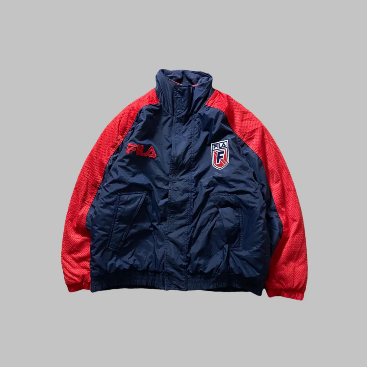 Fila Vintage Streetwear Windbreaker Pria red blue
