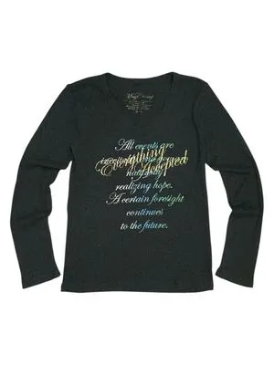 Y2K May Champ Dark Quotes Graphic Fitted Longsleeve v-Neck 