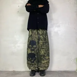 y2k pants baggy skull mtf