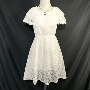 LAGENI FUSHI FLOWER LACE FAIRY SHORTS DRESS