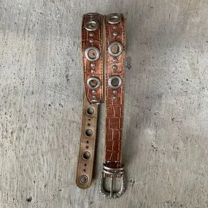 Vintage roncato leather studded metal buckel belt