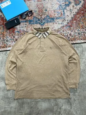 LONG POLO SHIRT BURBERY NOVA COLLAR