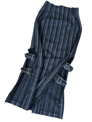 Japanese unknown brand stripe bondage skirt 