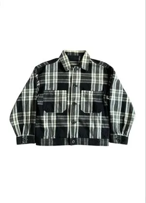 GU outer Double pocket flanel shirt
