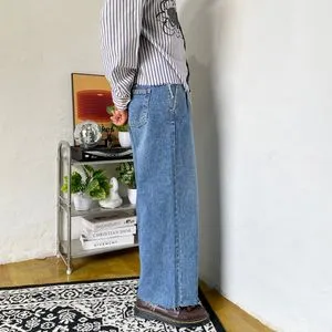 Loose jeans blue faded Y2K