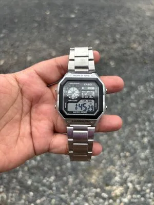 JAM CASIO WORLD TIME SILVER