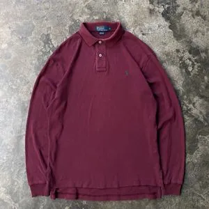 Vintage Polo Ralph Lauren Long Sleeve Polo Shirt Burgundy