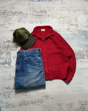 LL.BEAN CABLE FULLZIPPER SWEATER