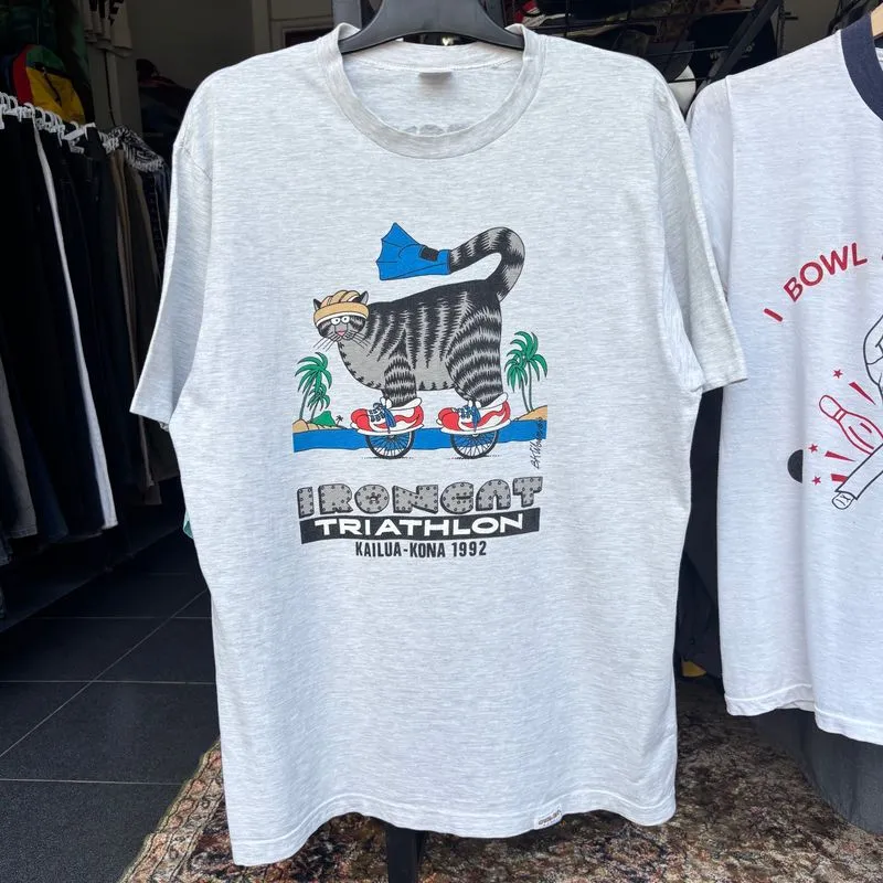 Crazy Shirts B Kliban Ironcat Triathlon Kailua Kona 1992  photo 1