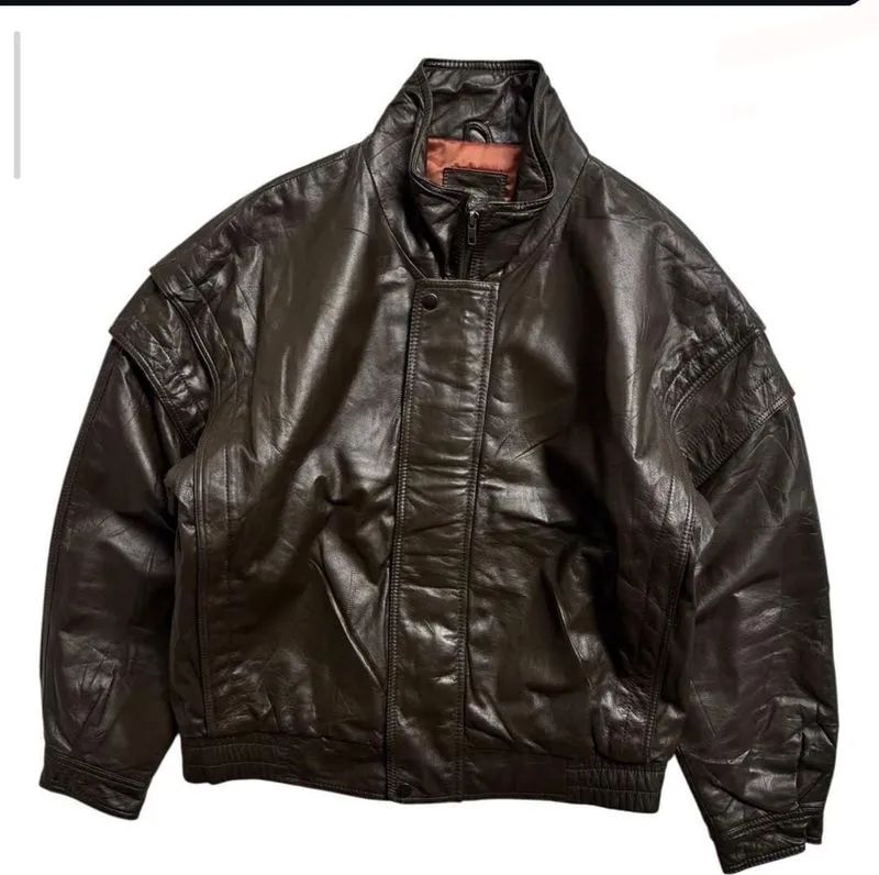 Black Lot - Brown leather jacket photo 1