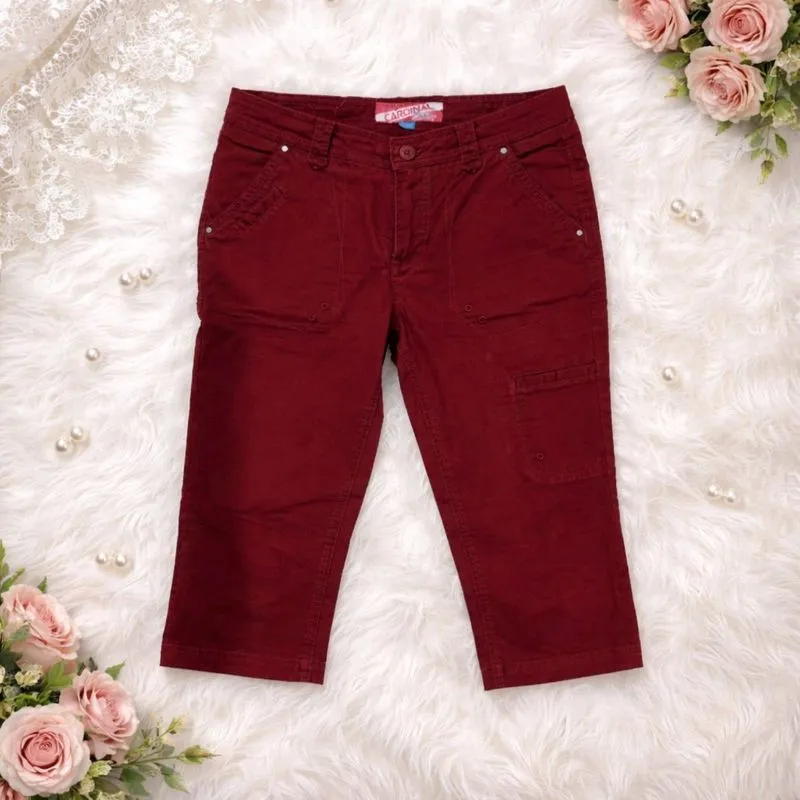 PRELOVED CARDINAL RED 3/4 PANTS  ONE SIZE photo 1