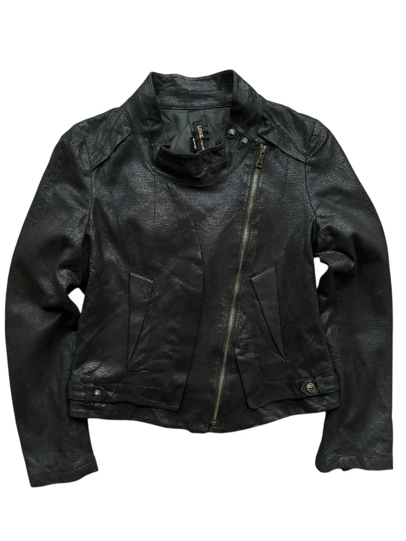 vintage biker jacket like balmain ramones style snake skin  photo 1